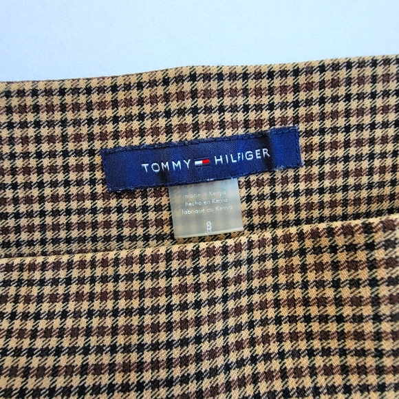 🌼 Tommy Hilfiger Neutral Plaid Trousers Pants Size 8 - Picture 3 of 4